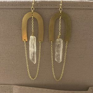 Brads  and quartz crystal earrings